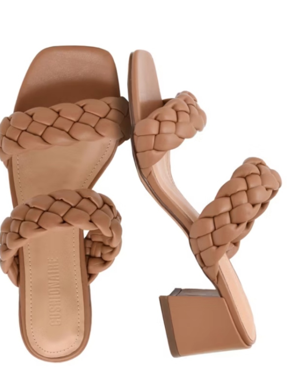 Cushionaire - Onyx Braided Heel Sandal - Pink/Nude - Size 6.5W